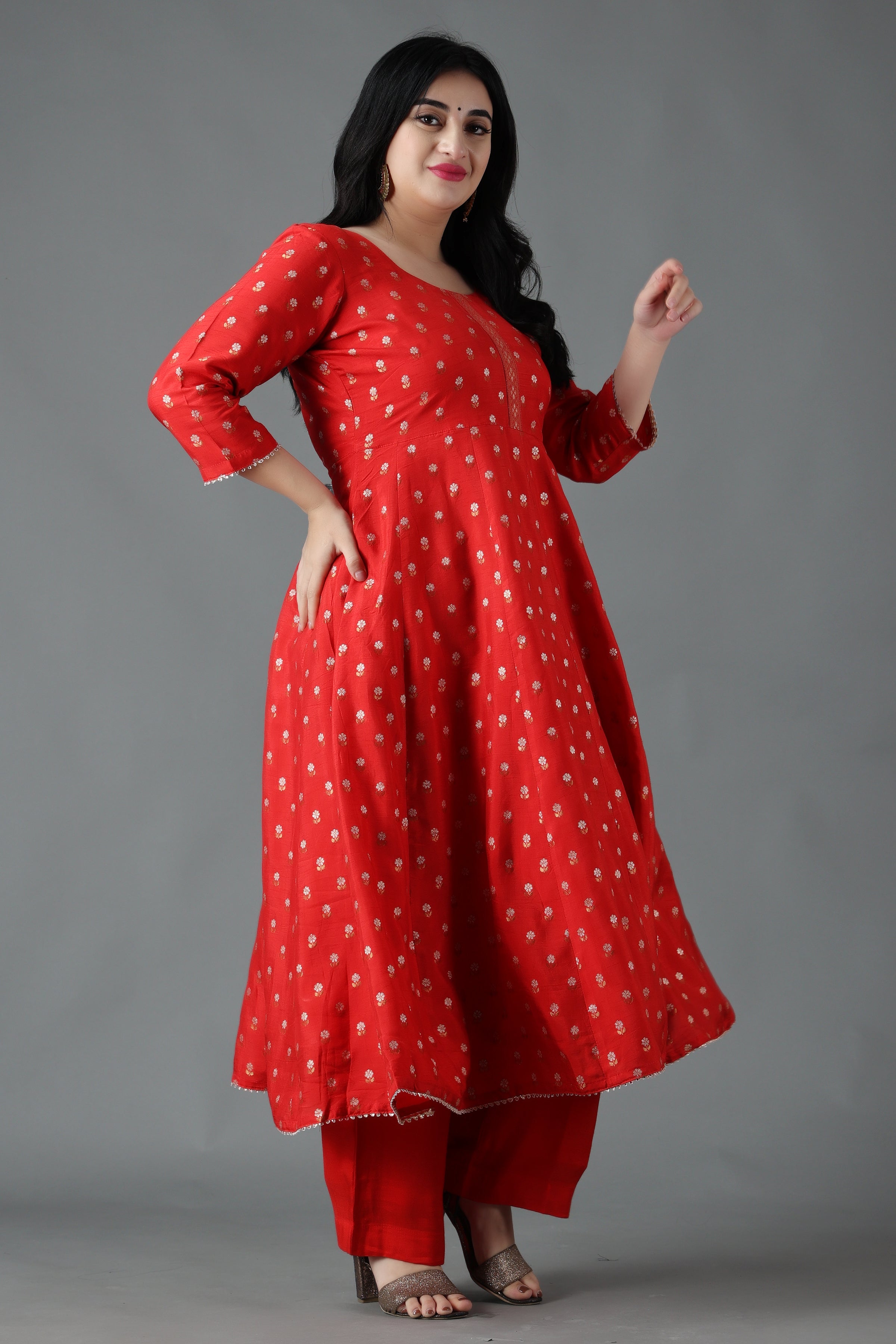 Buy Red Anarkali Suit & Wedding Anarkali Suit - Apella